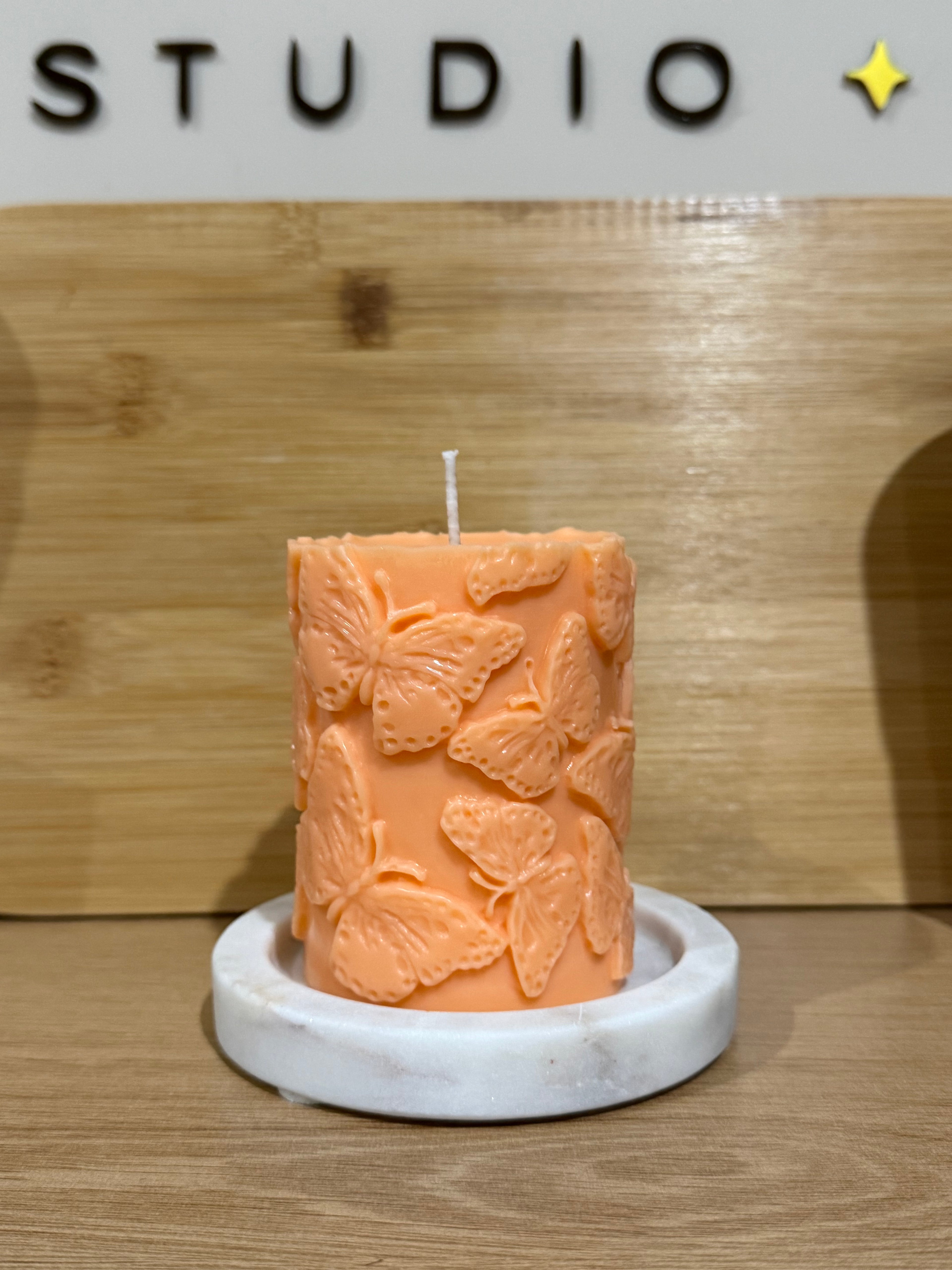 Butterflies Pillar Candle