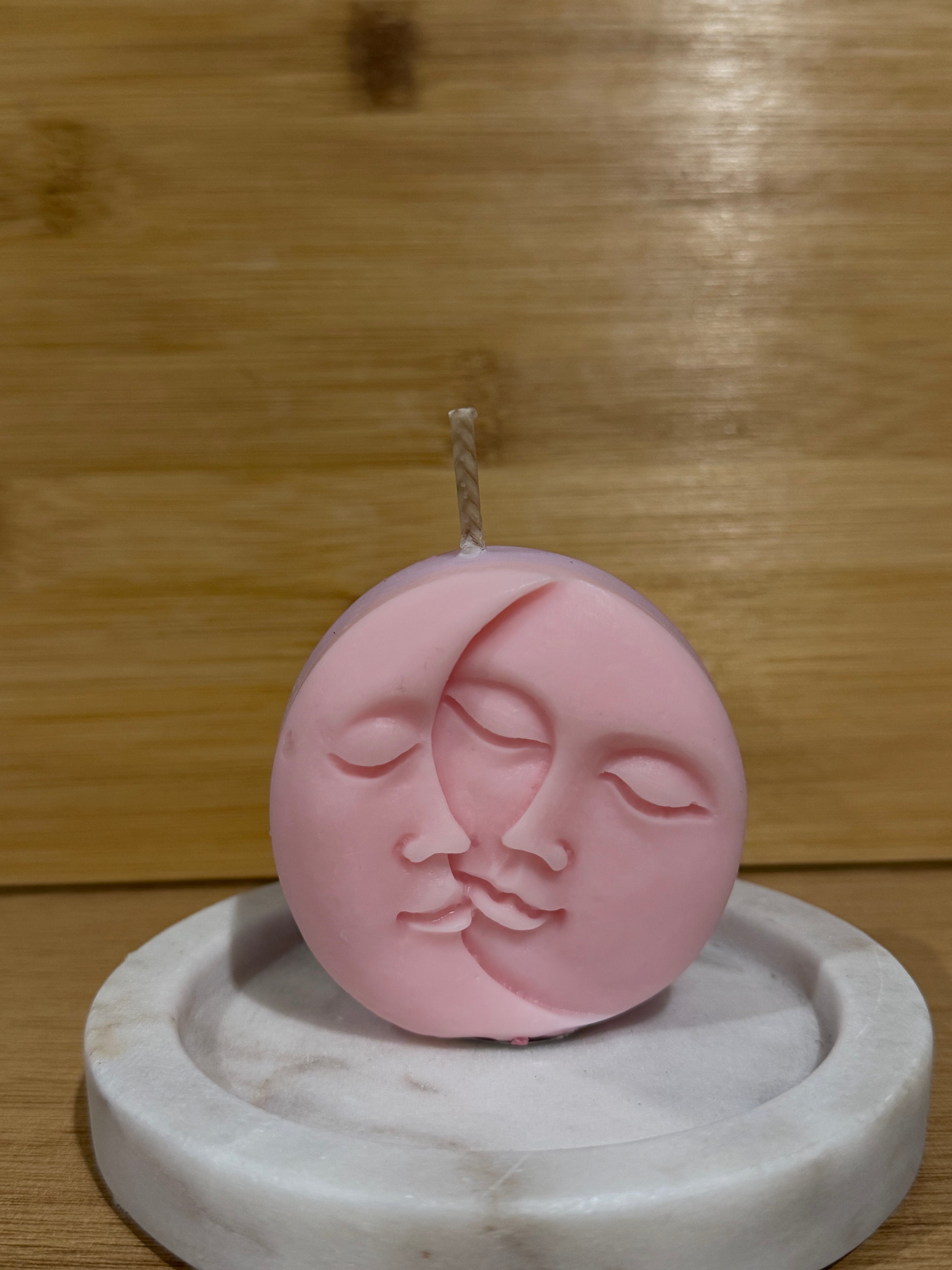 Small Round Moon Pillar Candle