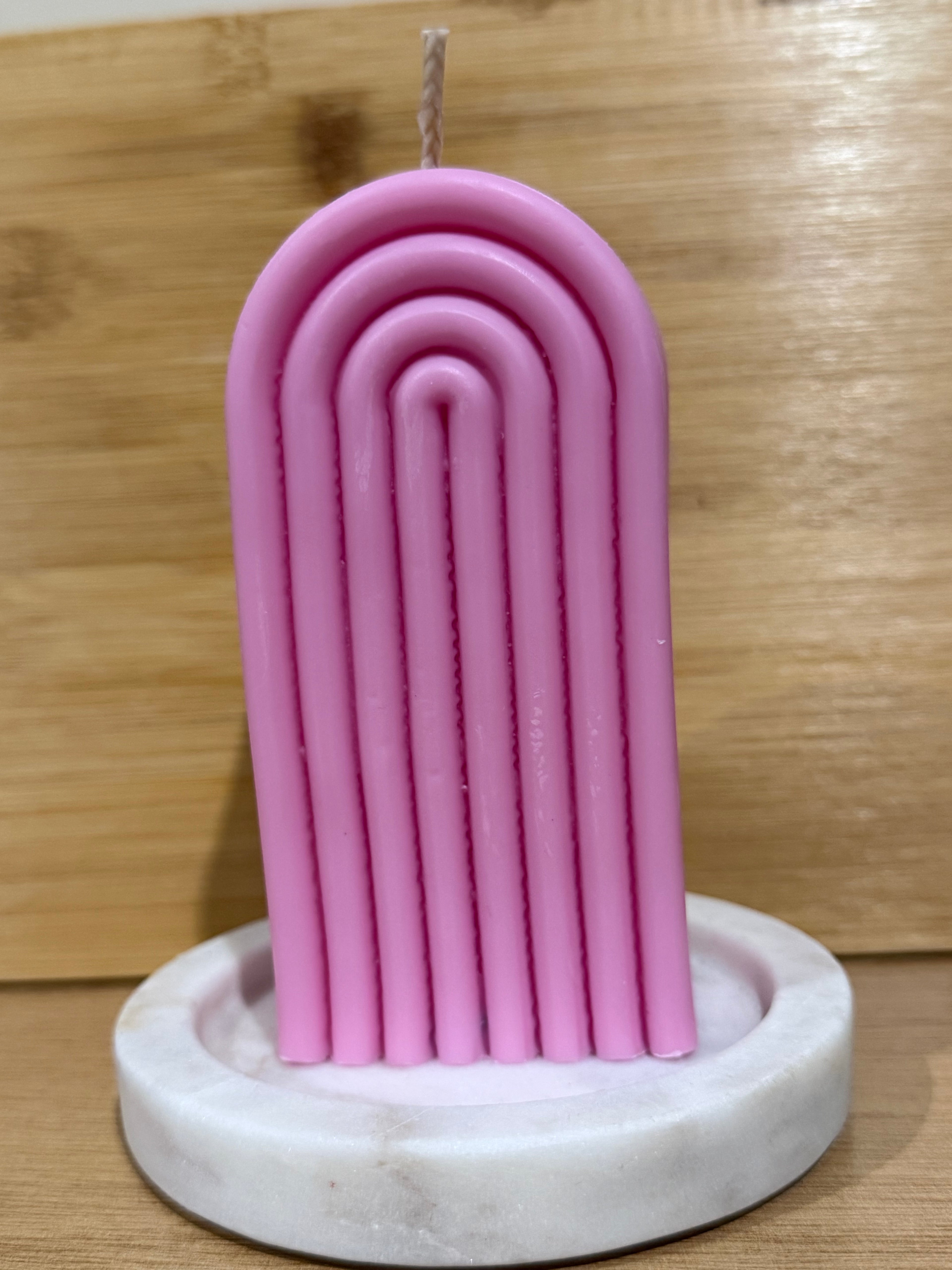 Rainbow Pillar Candle