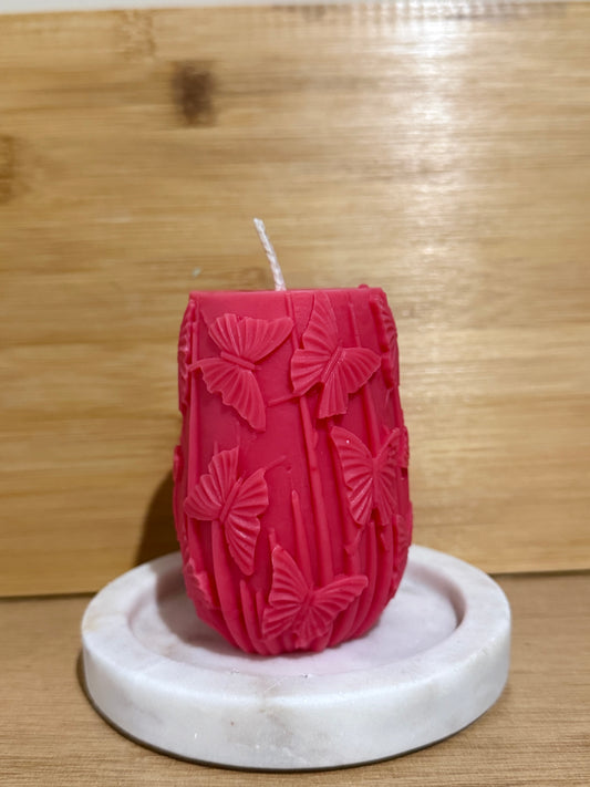 Butterfly Rounded Pillar Candle