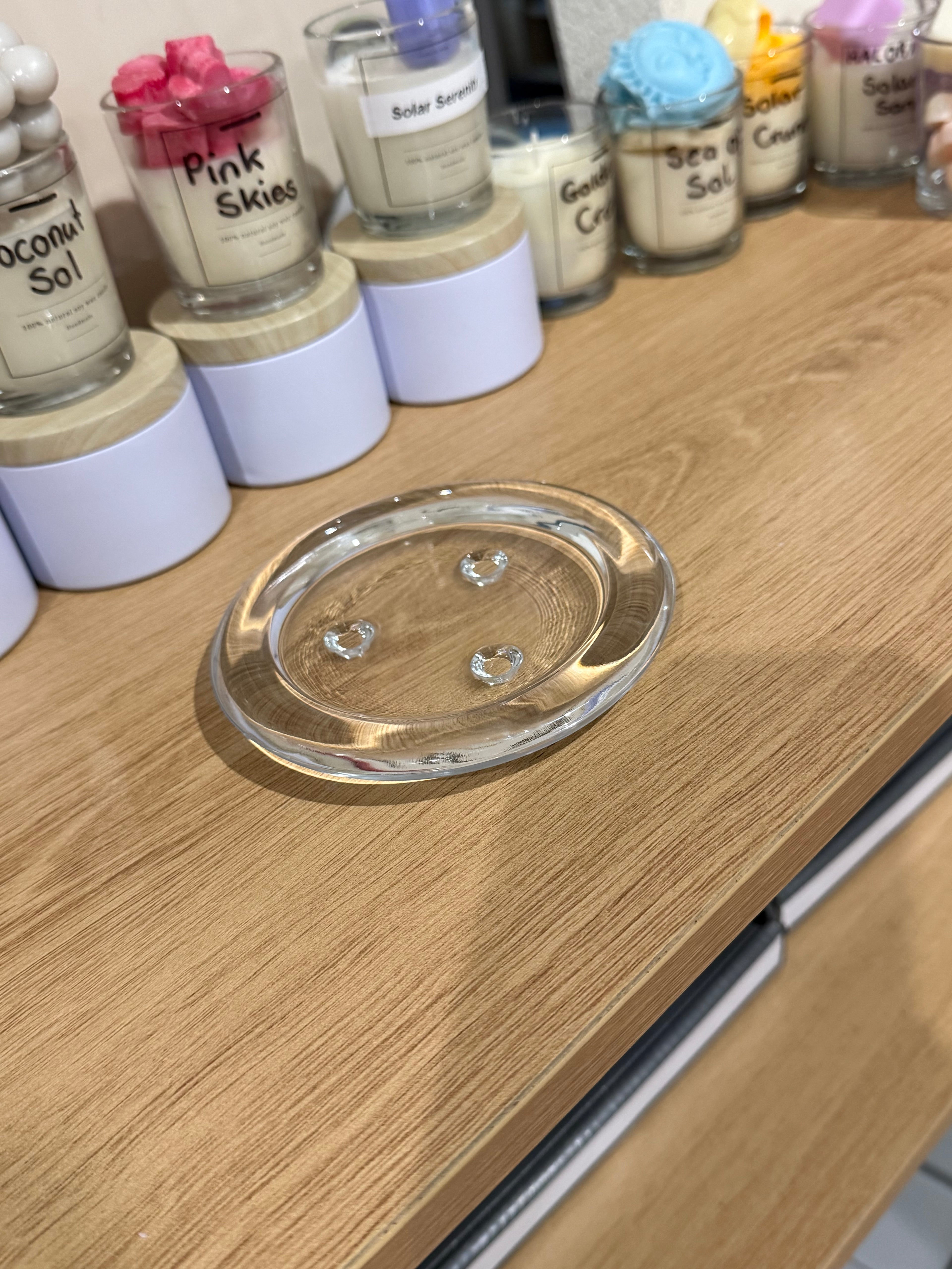 Glass Candle Plates