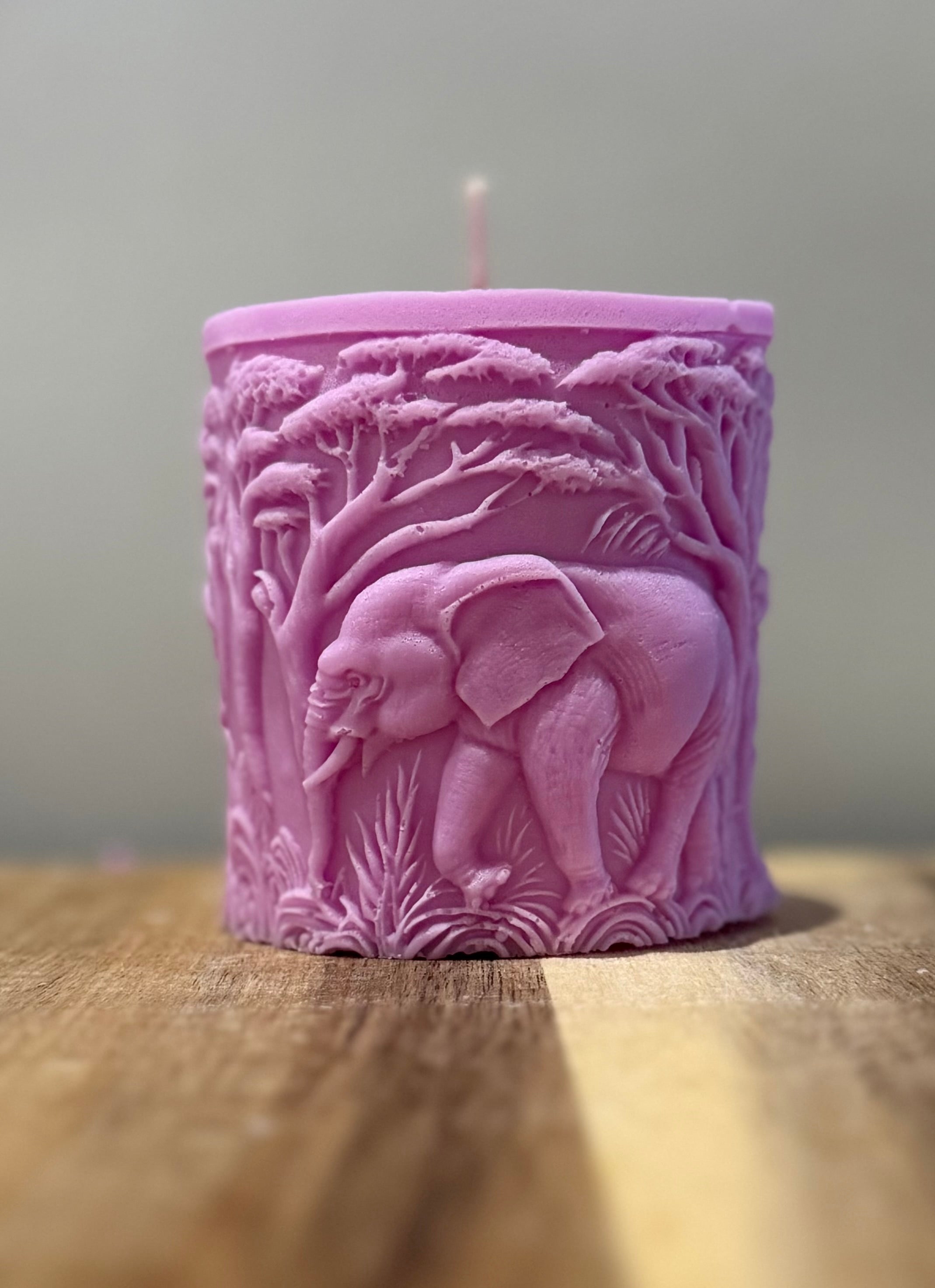Elephant Safari Pillar Candle