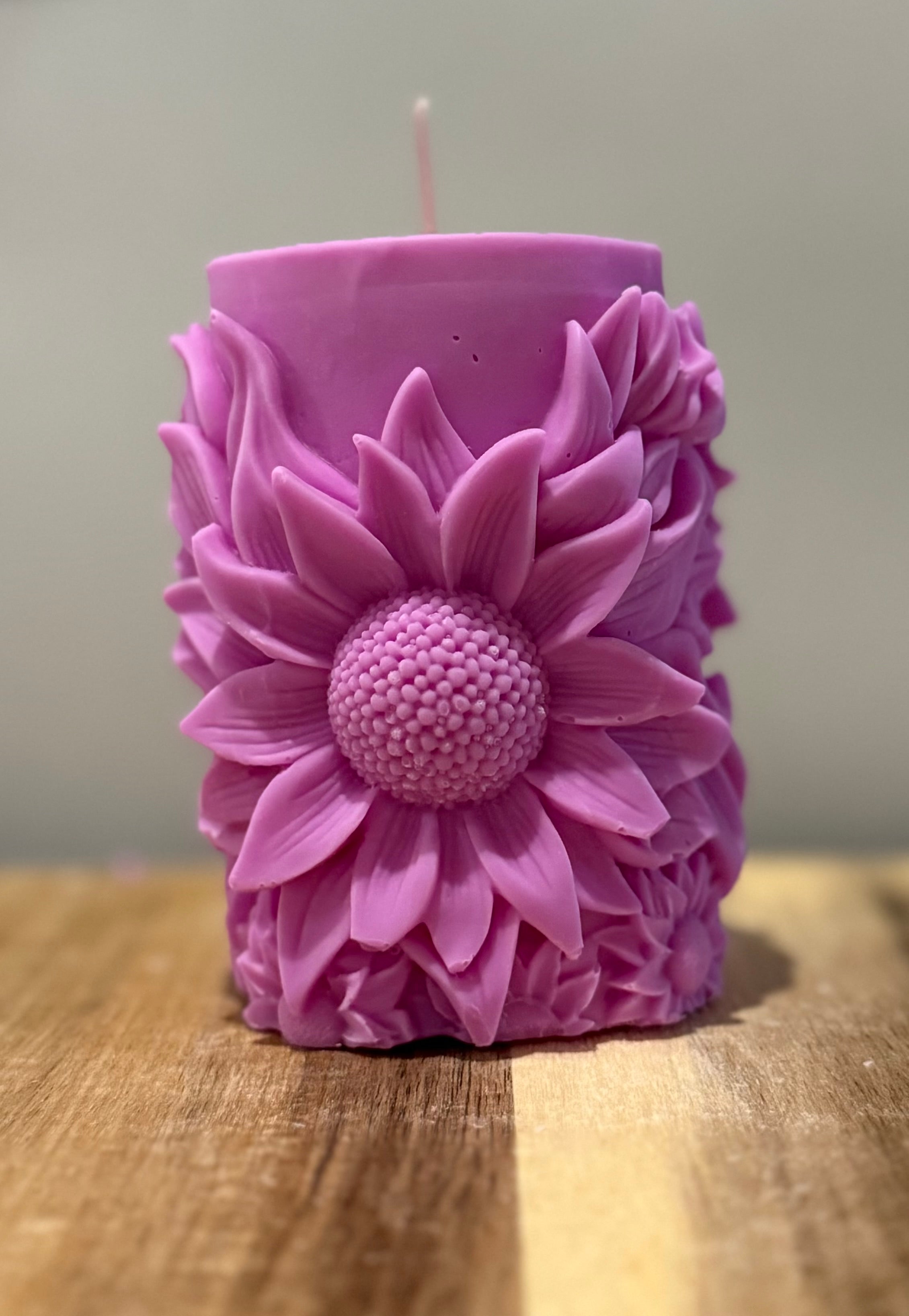 Large Florals Pillar Candle