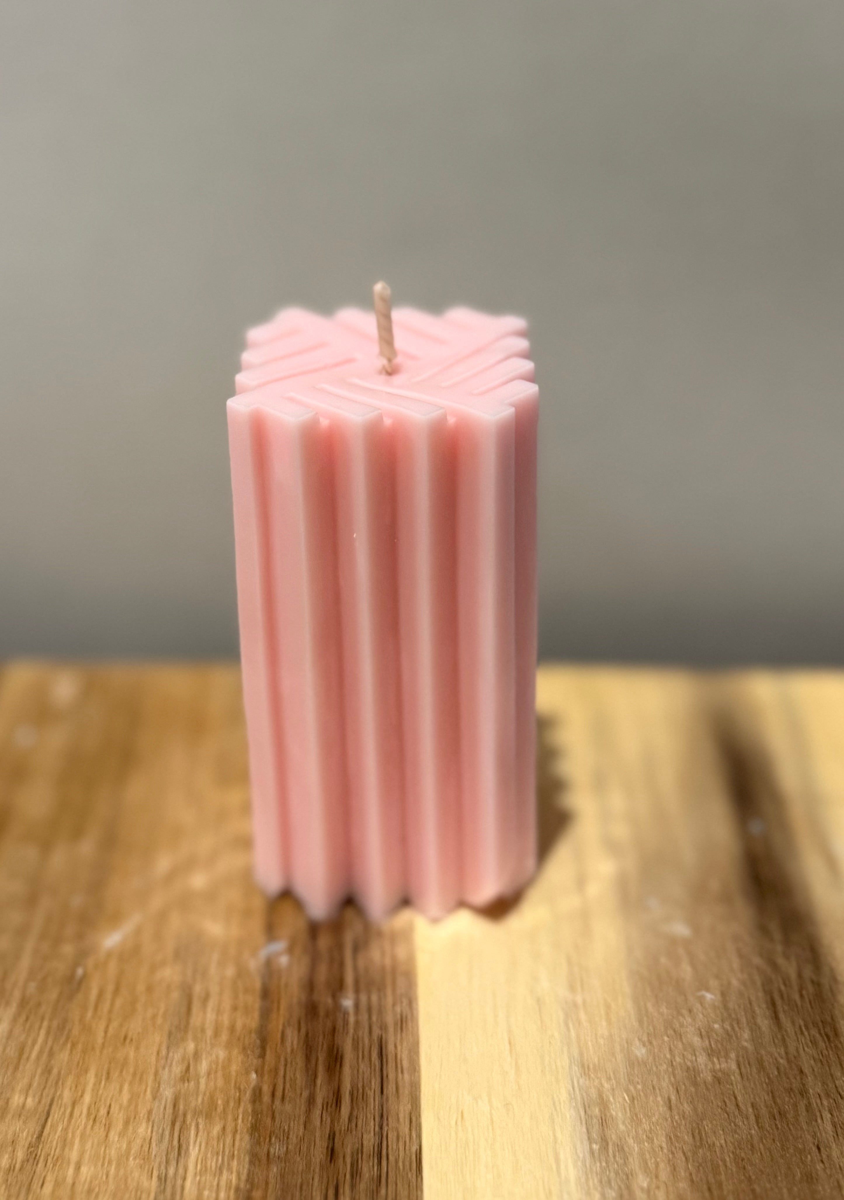 Striped Pillar Candle