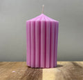 Striped Pointed Pillar Candle