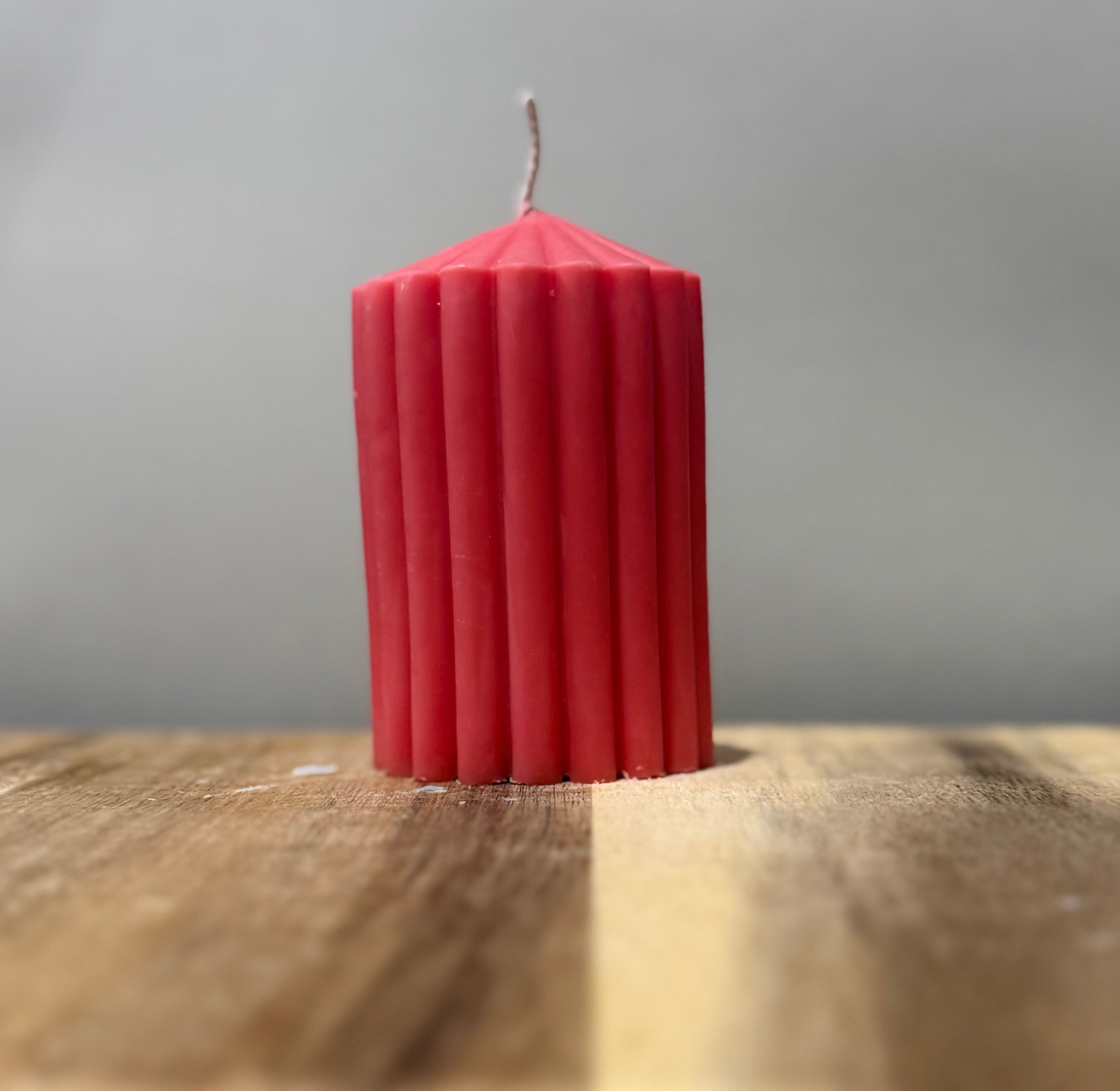 Striped Pointed Pillar Candle
