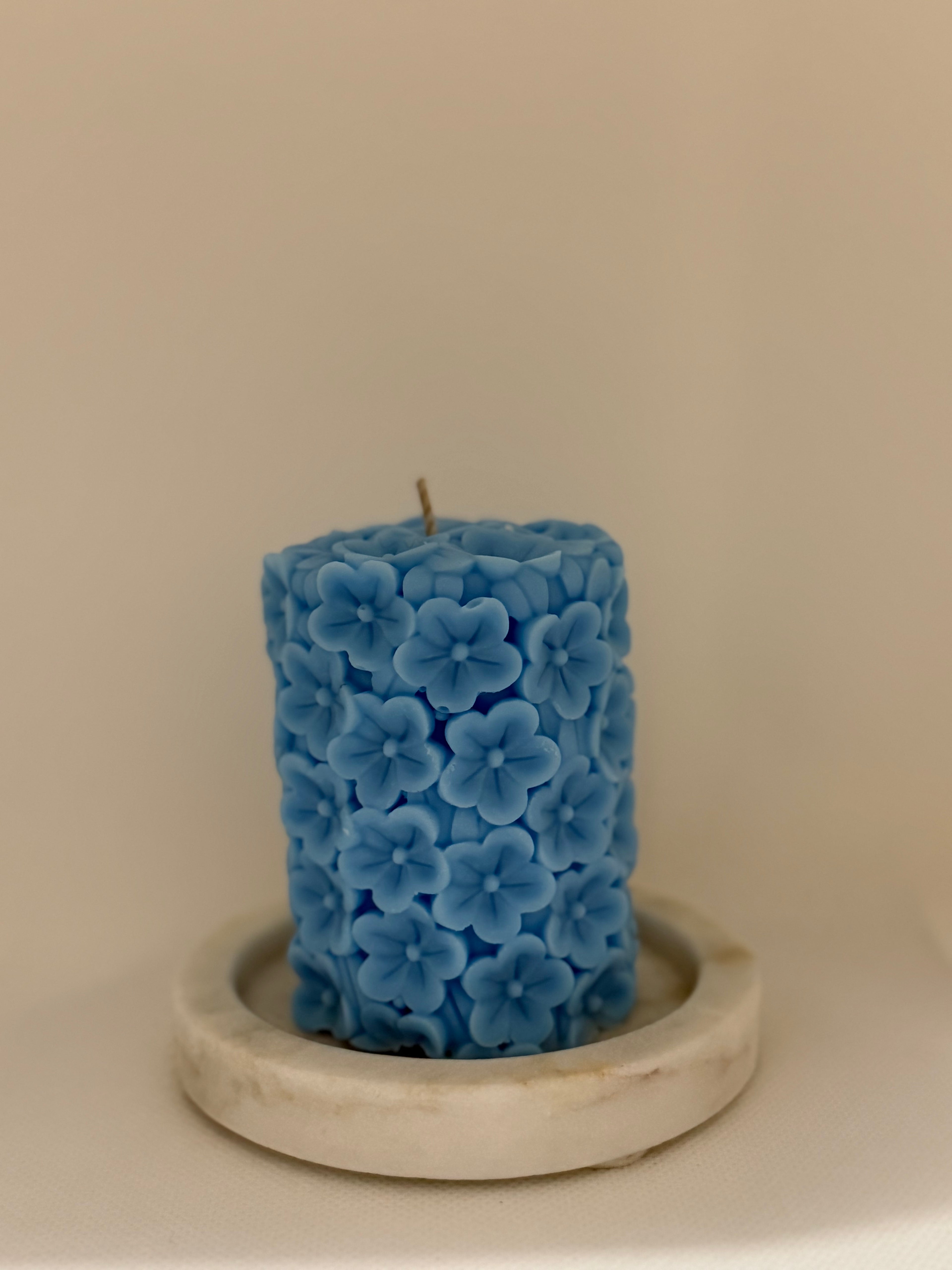 Intricate Floral Pillar Candle