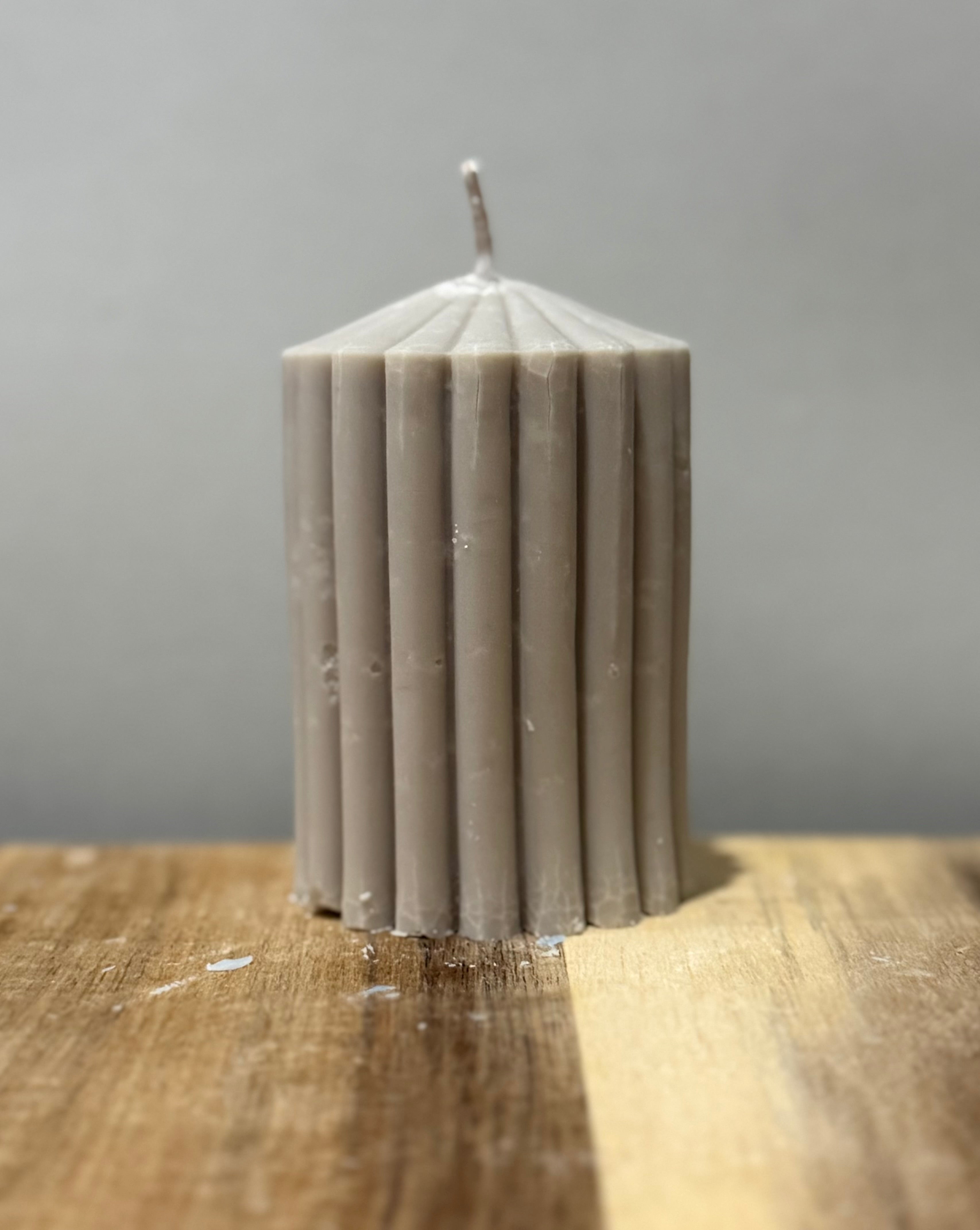 Striped Pointed Pillar Candle
