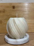 Large Round Swirls Pillar Candle