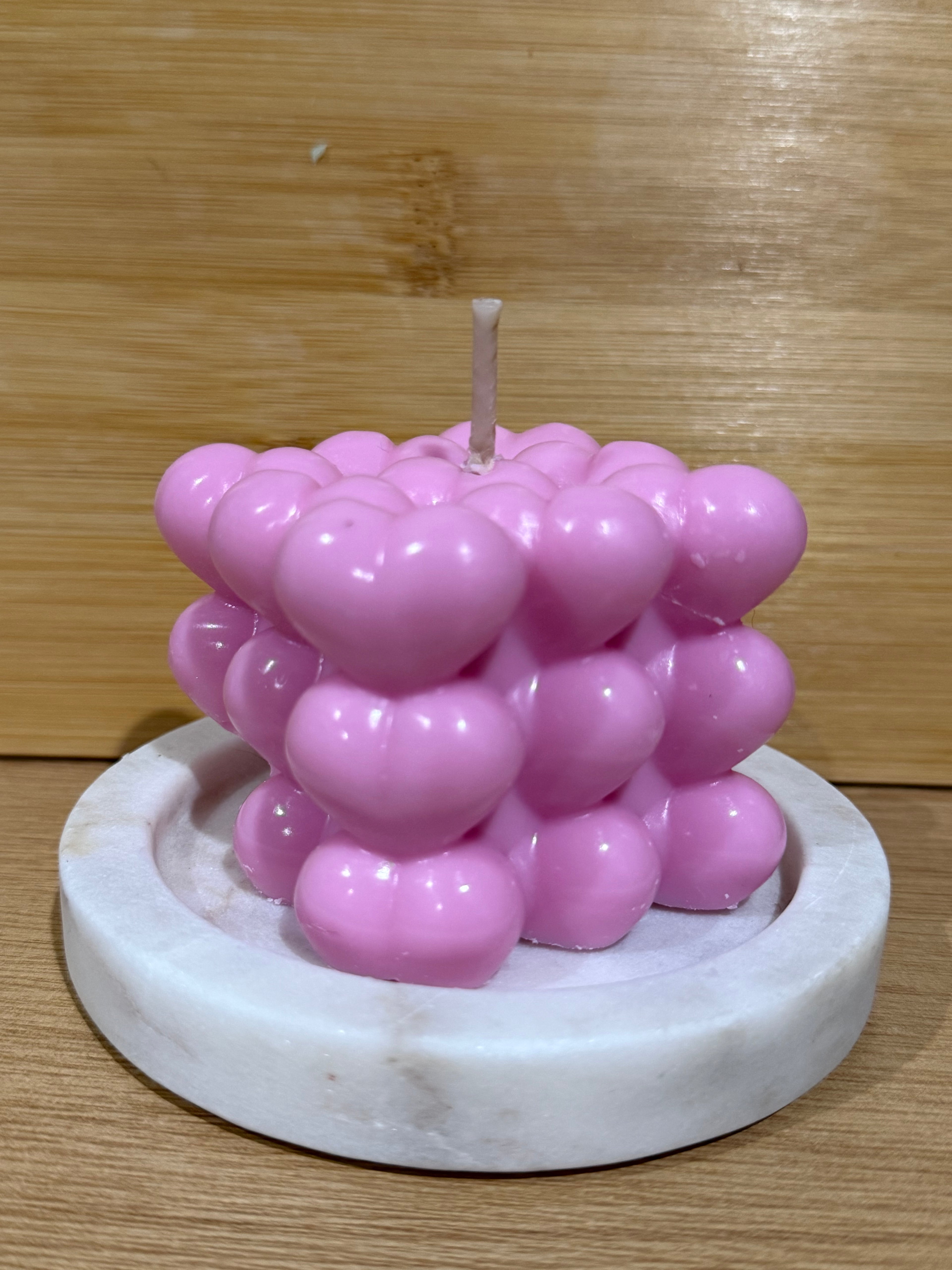 Heart-shaped Cube Pillar Candle