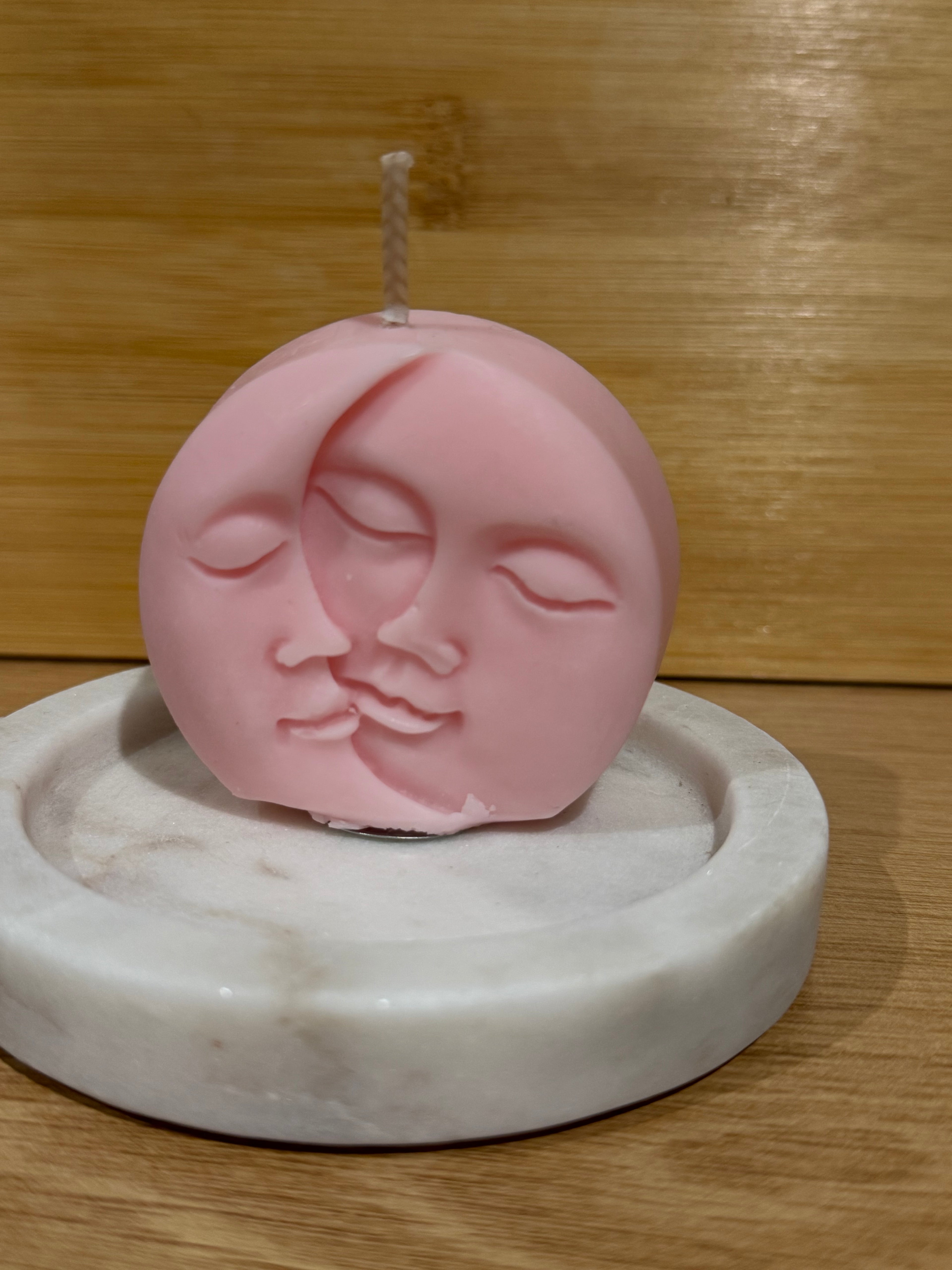 Small Round Moon Pillar Candle