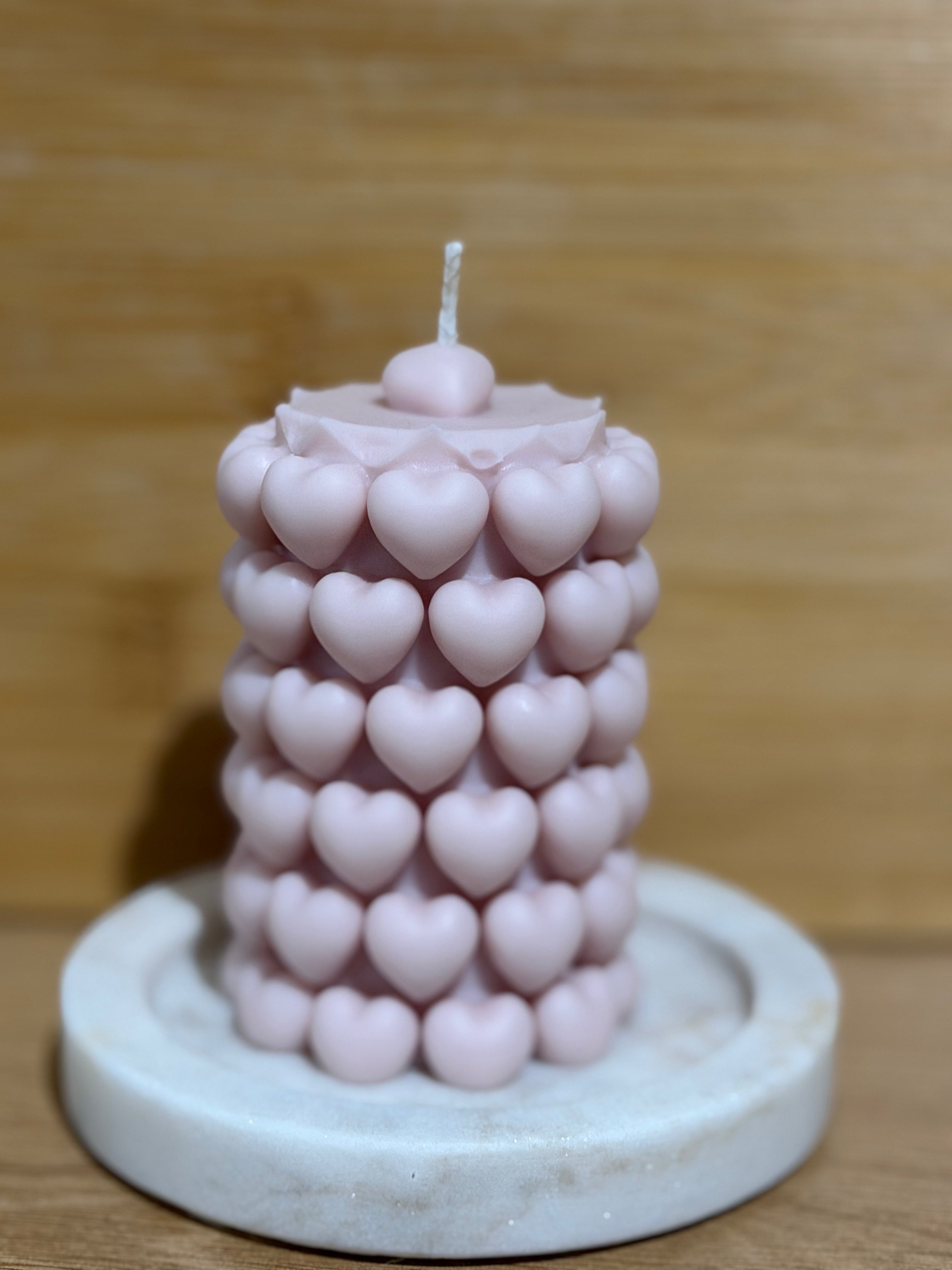 Tower of Hearts Pillar Candle