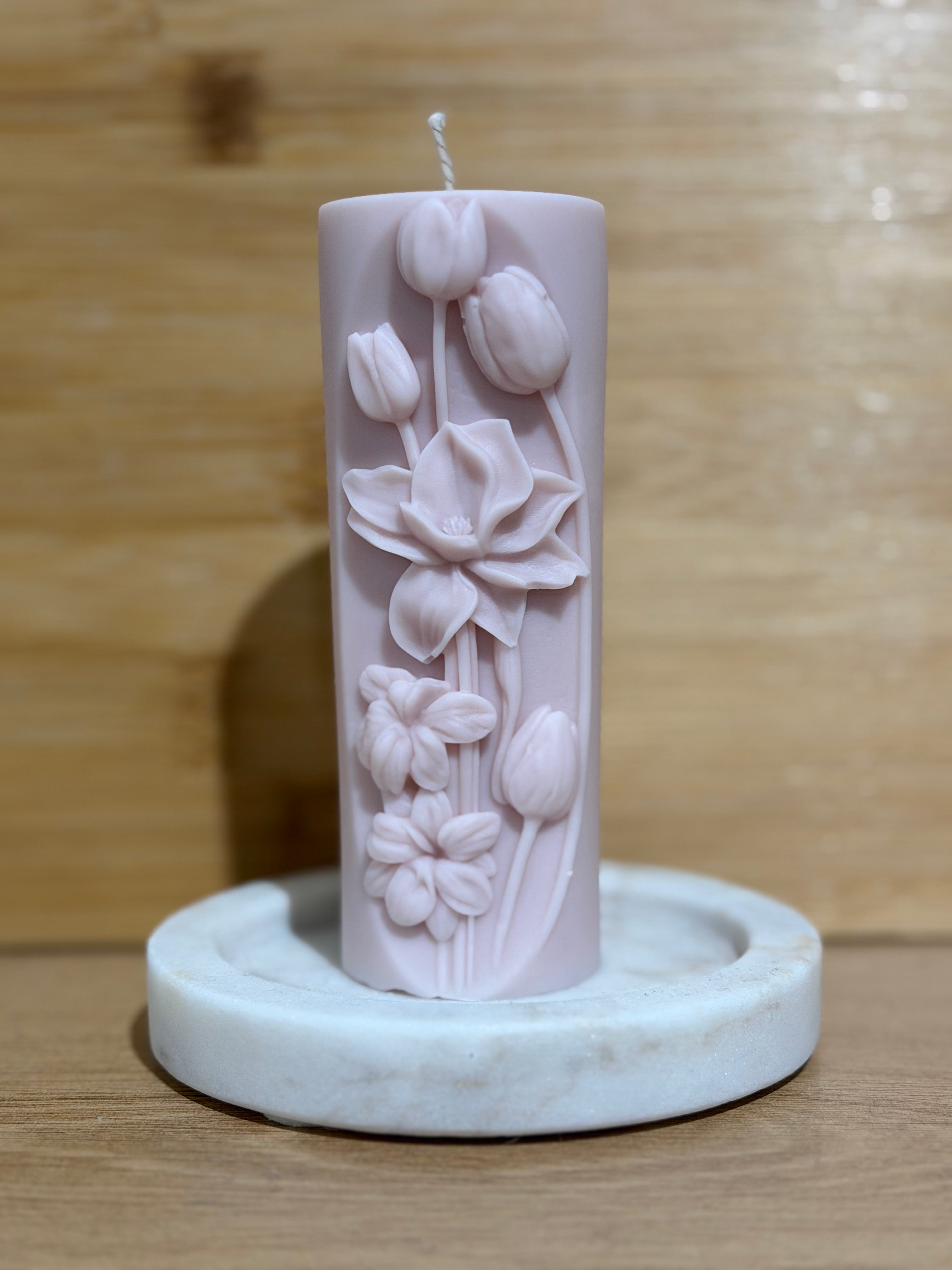 Tall Tulips Pillar Candle