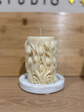 Tall Swirled Tulips Pillar Candle