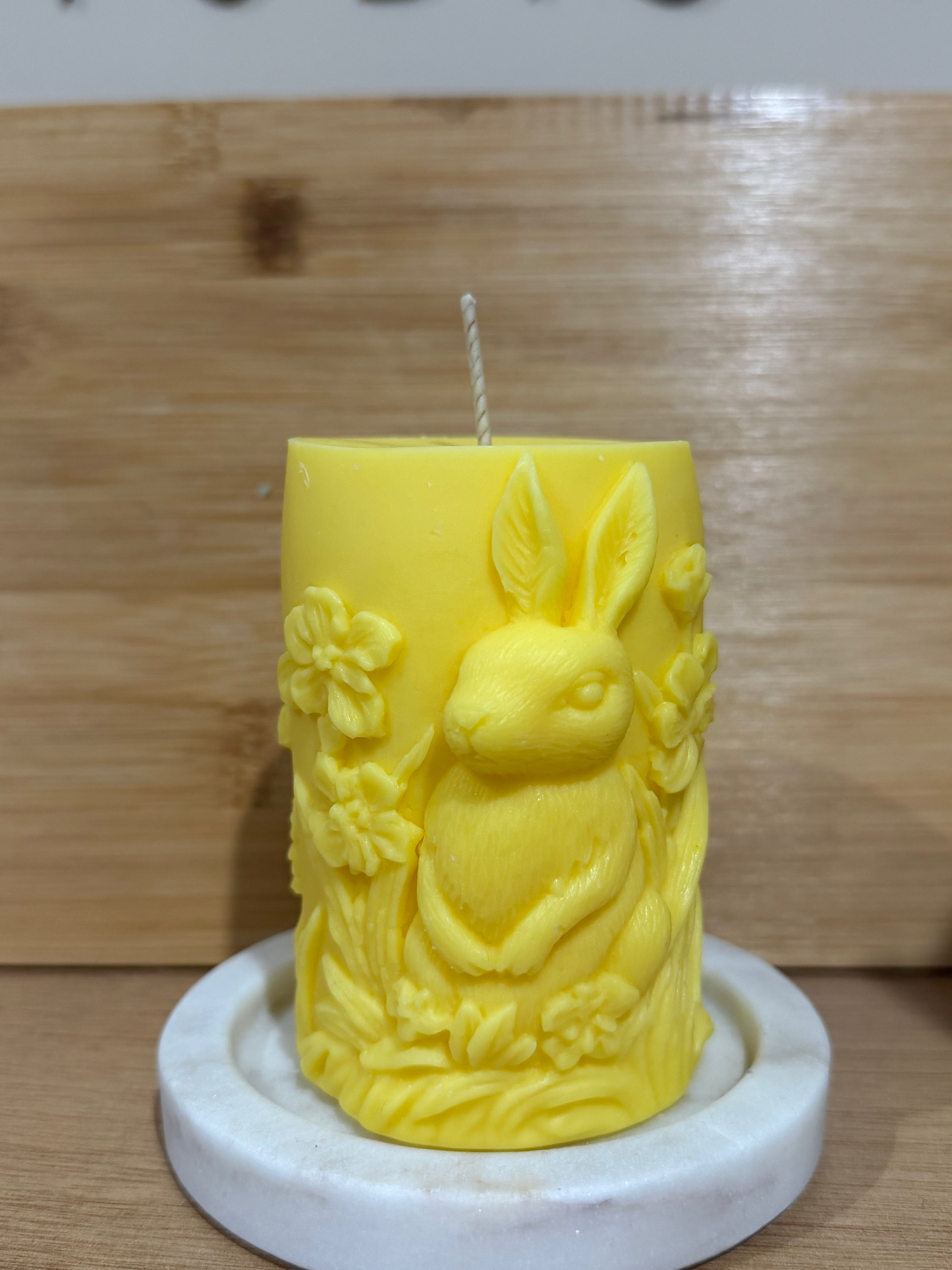 Tall Bunny Pillar Candle