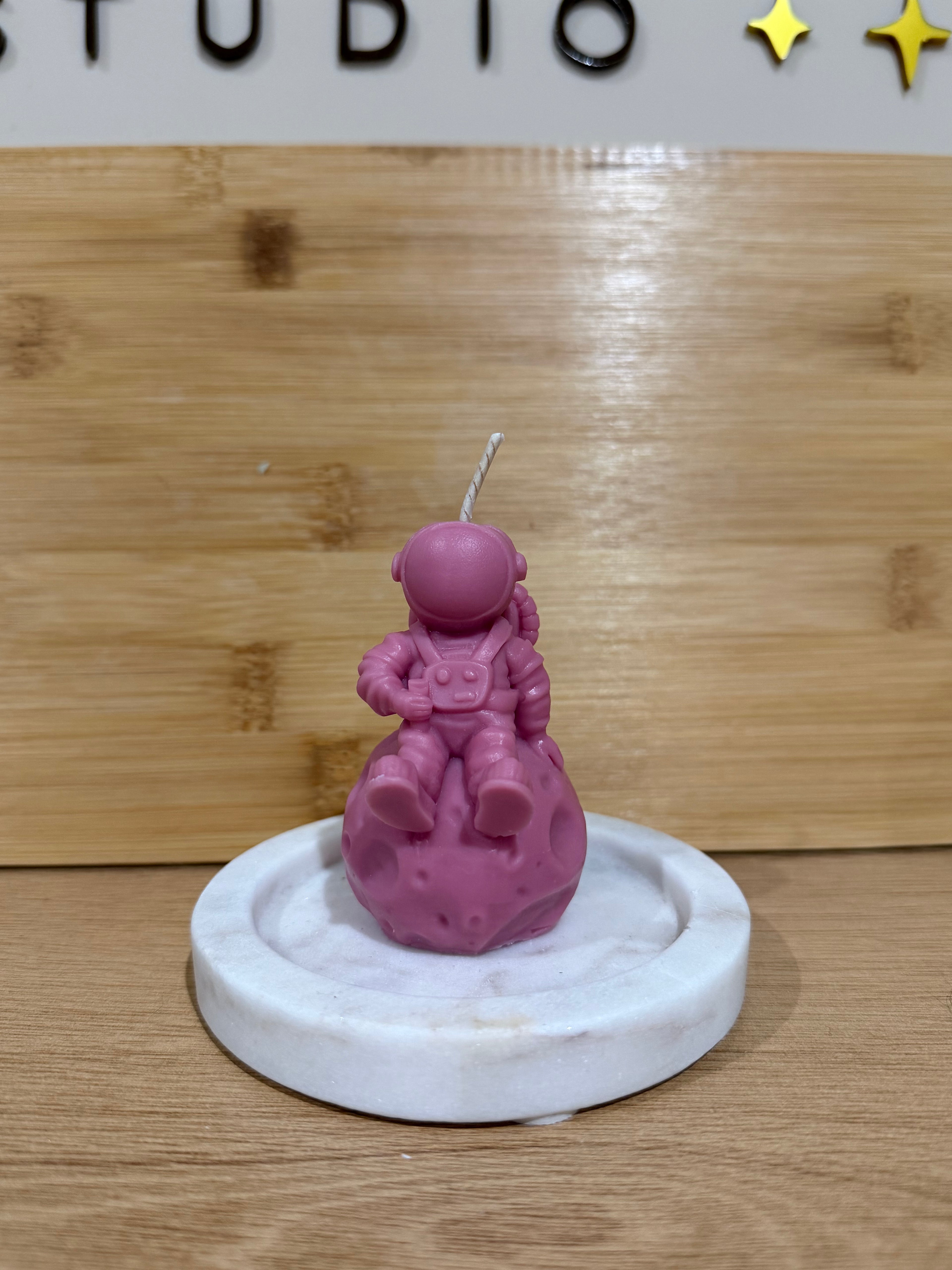 Small Astronaut Pillar Candle