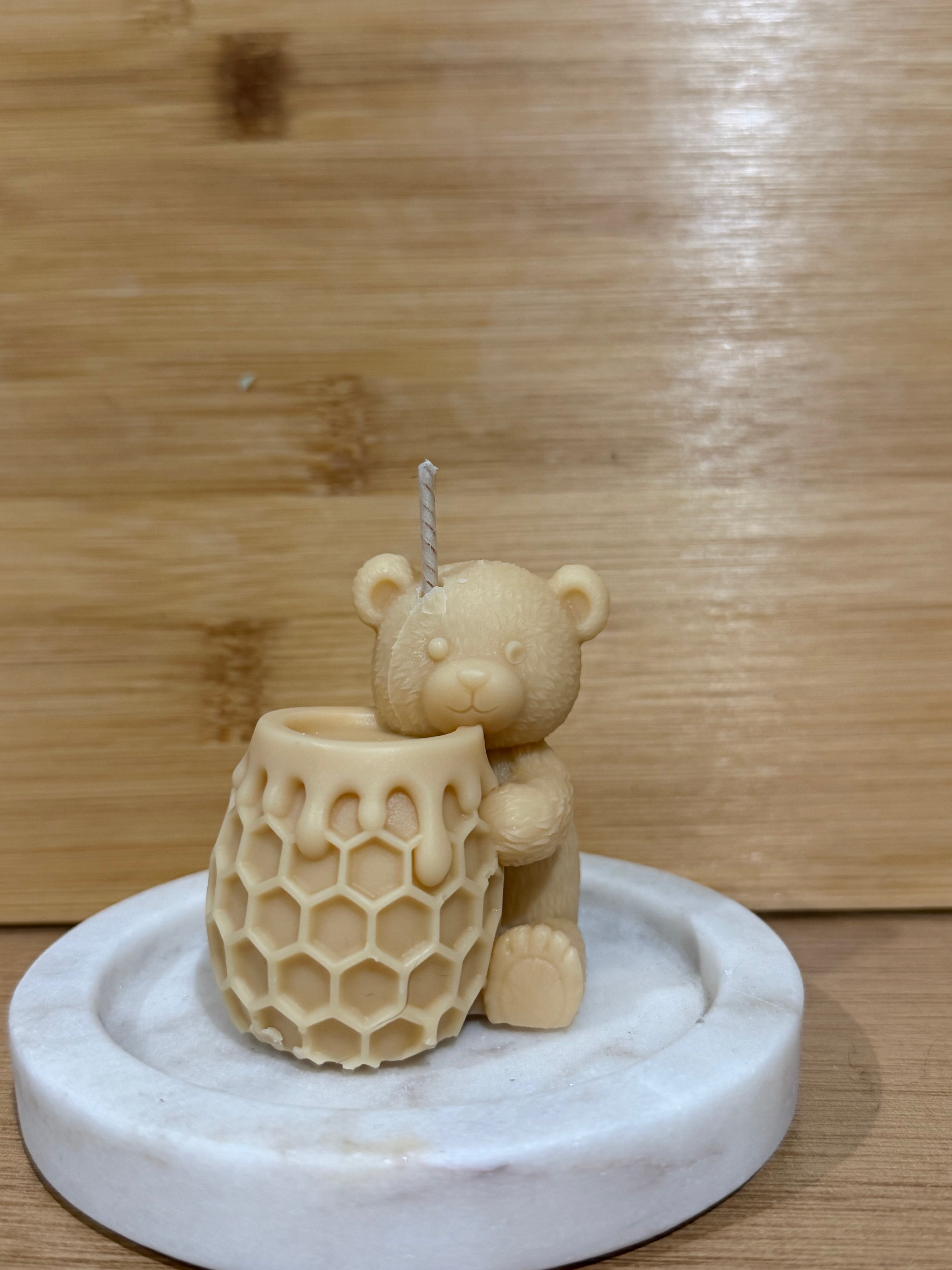 Honey-Pot Bear Pillar Candle