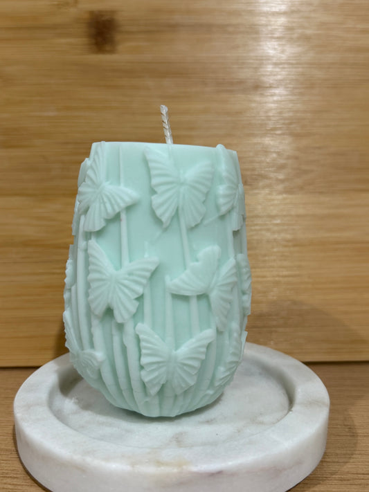Butterfly Rounded Pillar Candle