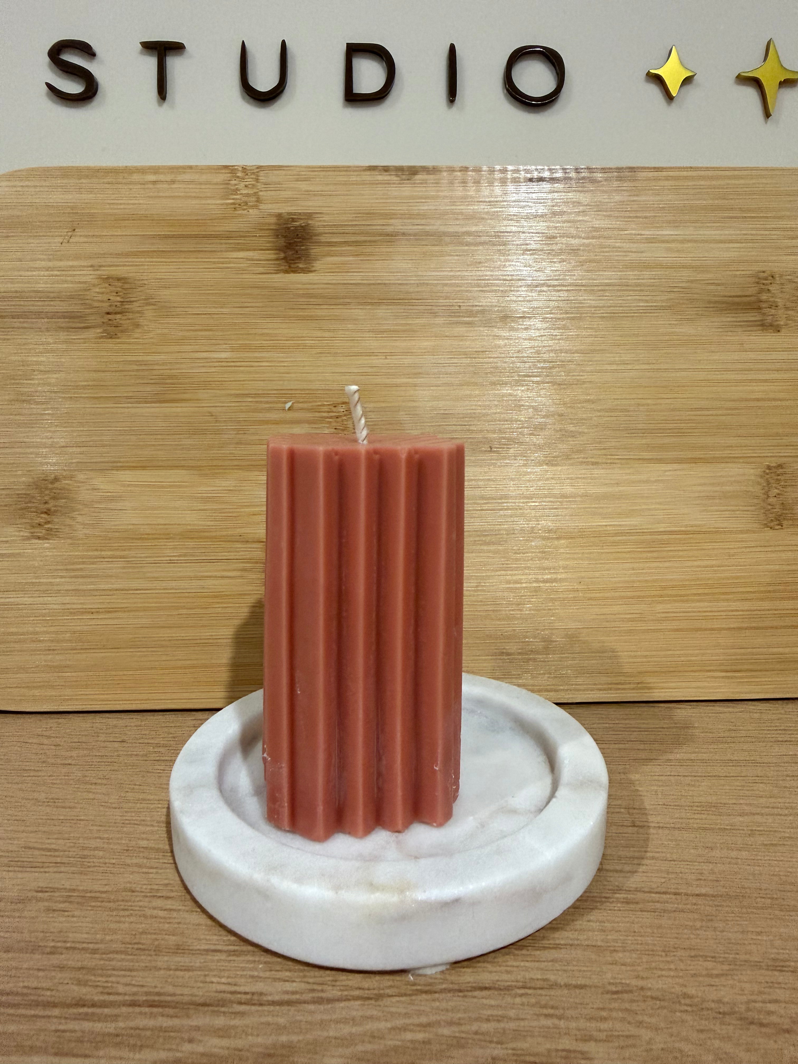 Striped Pillar Candle