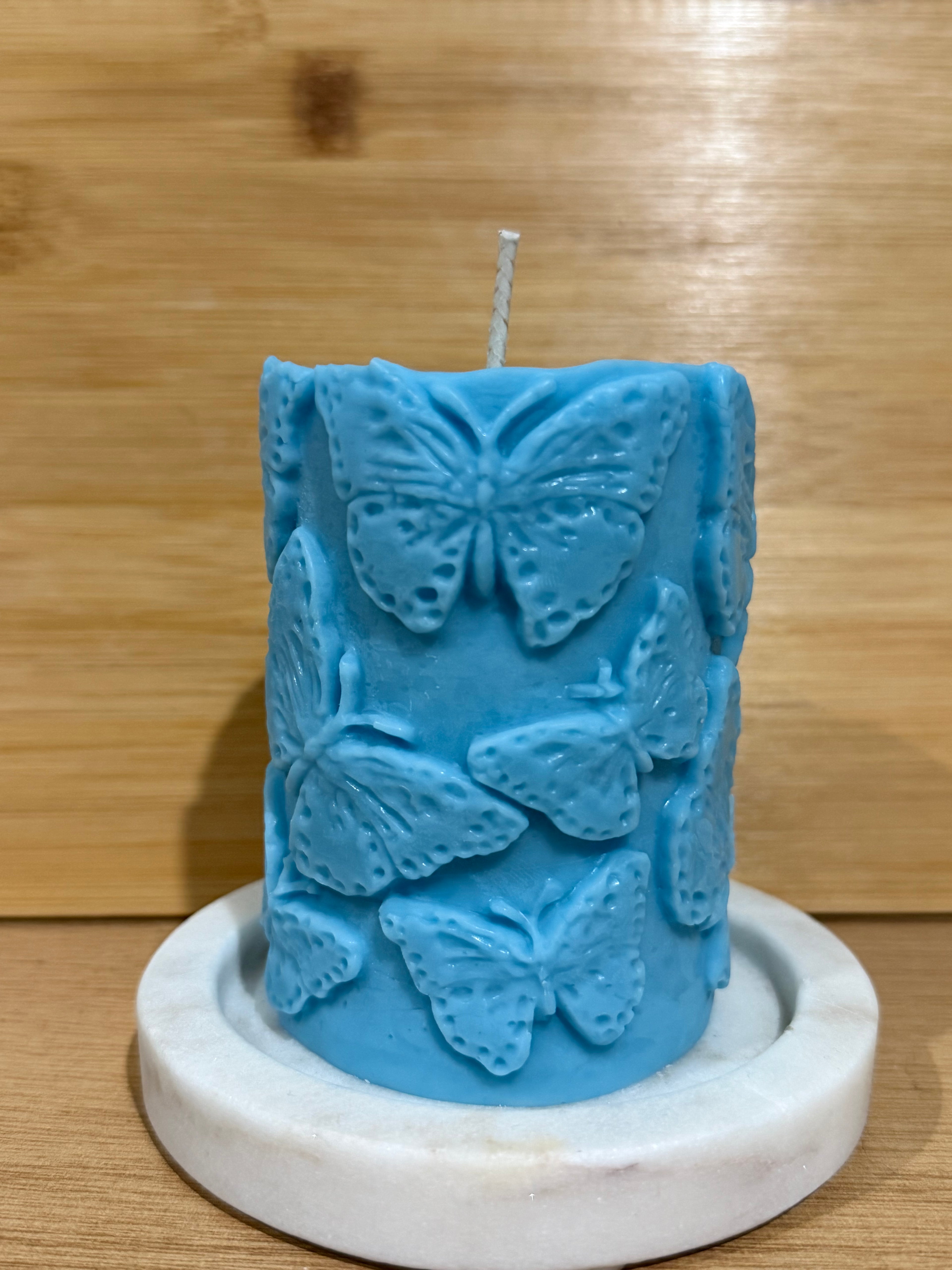 Butterflies Pillar Candle