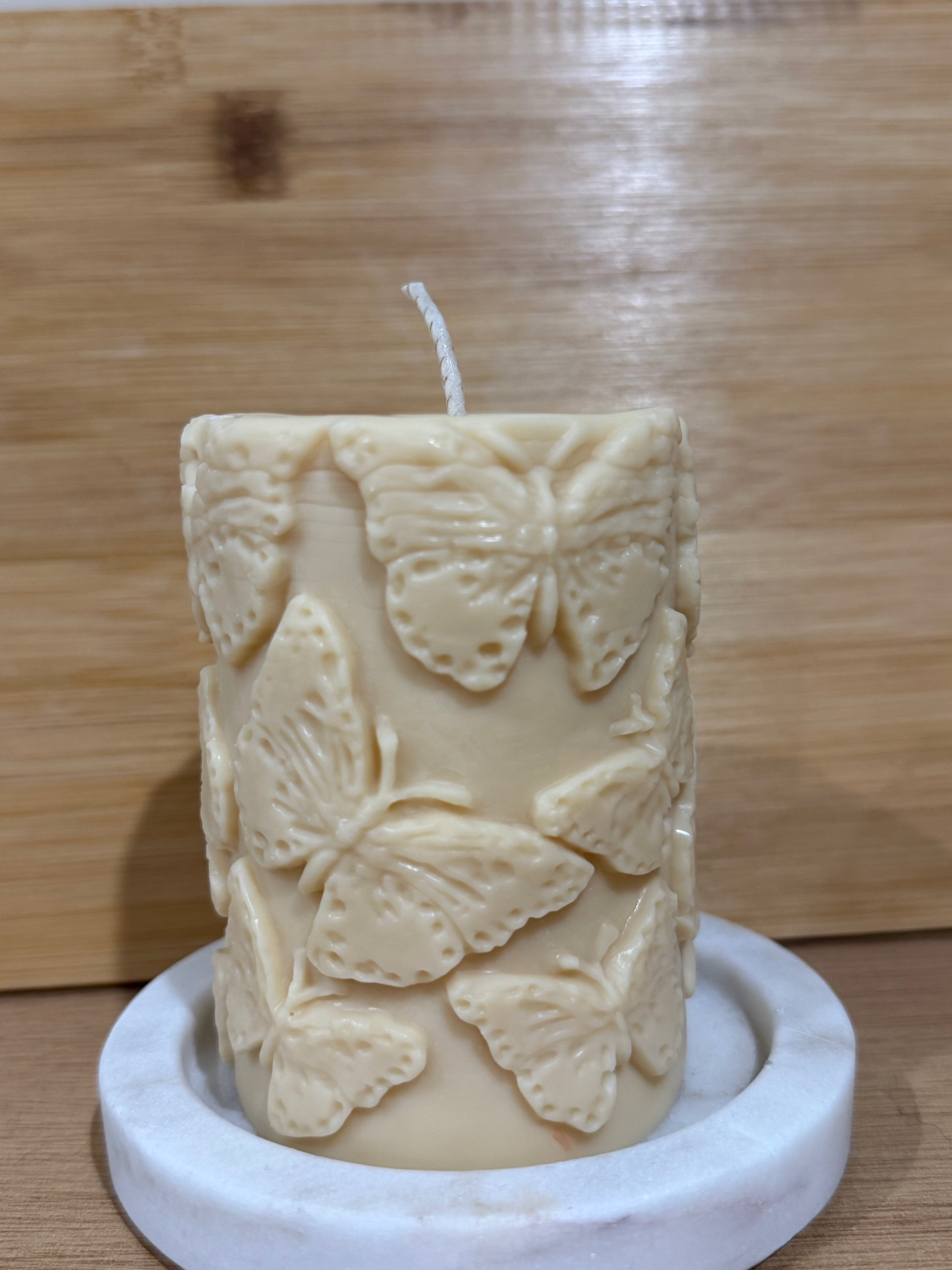 Butterflies Pillar Candle