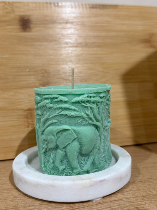 Elephant Safari Pillar Candle