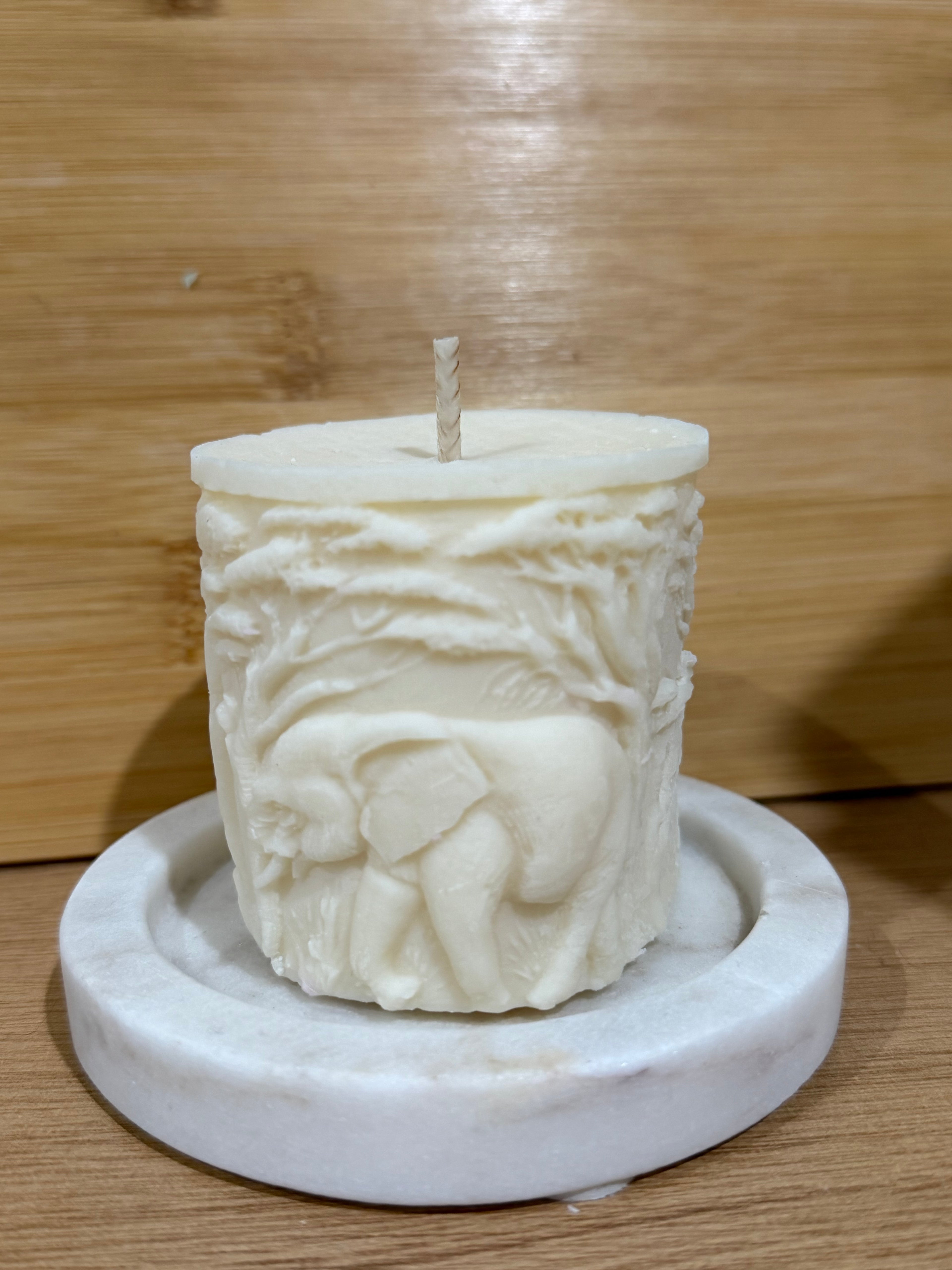 Elephant Safari Pillar Candle