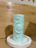 Tall Celestial Pillar Candle