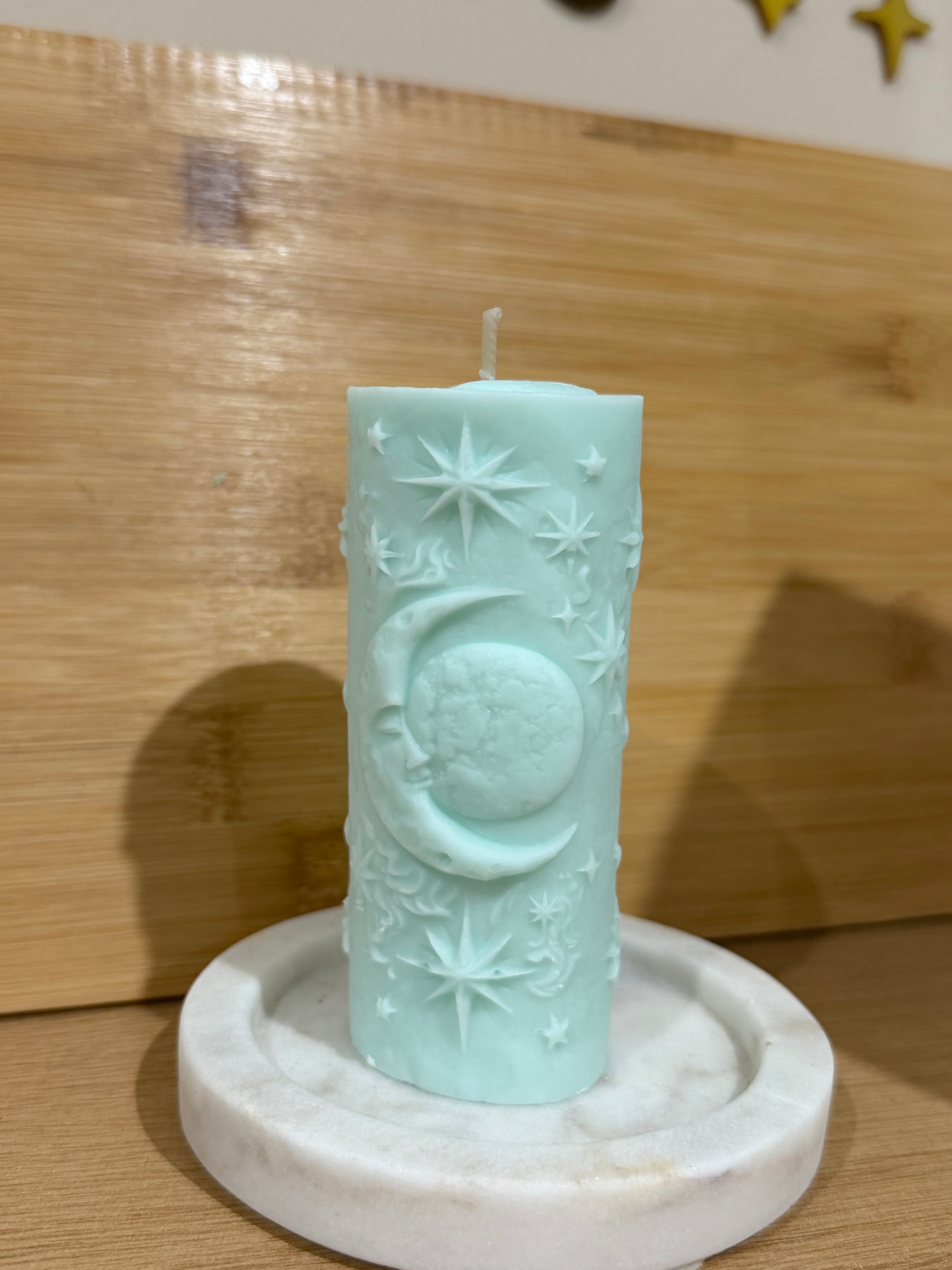 Tall Celestial Pillar Candle