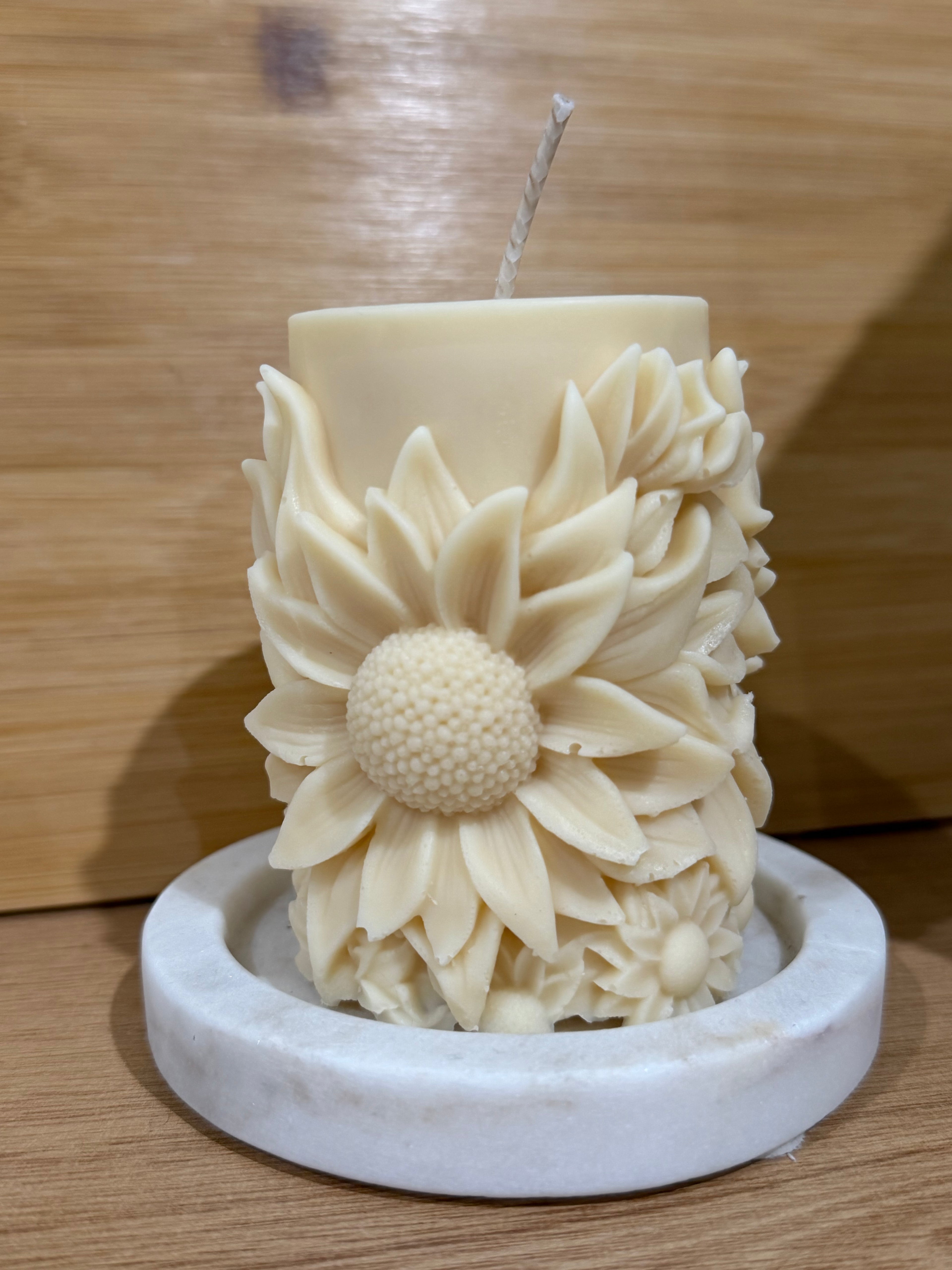 Large Florals Pillar Candle