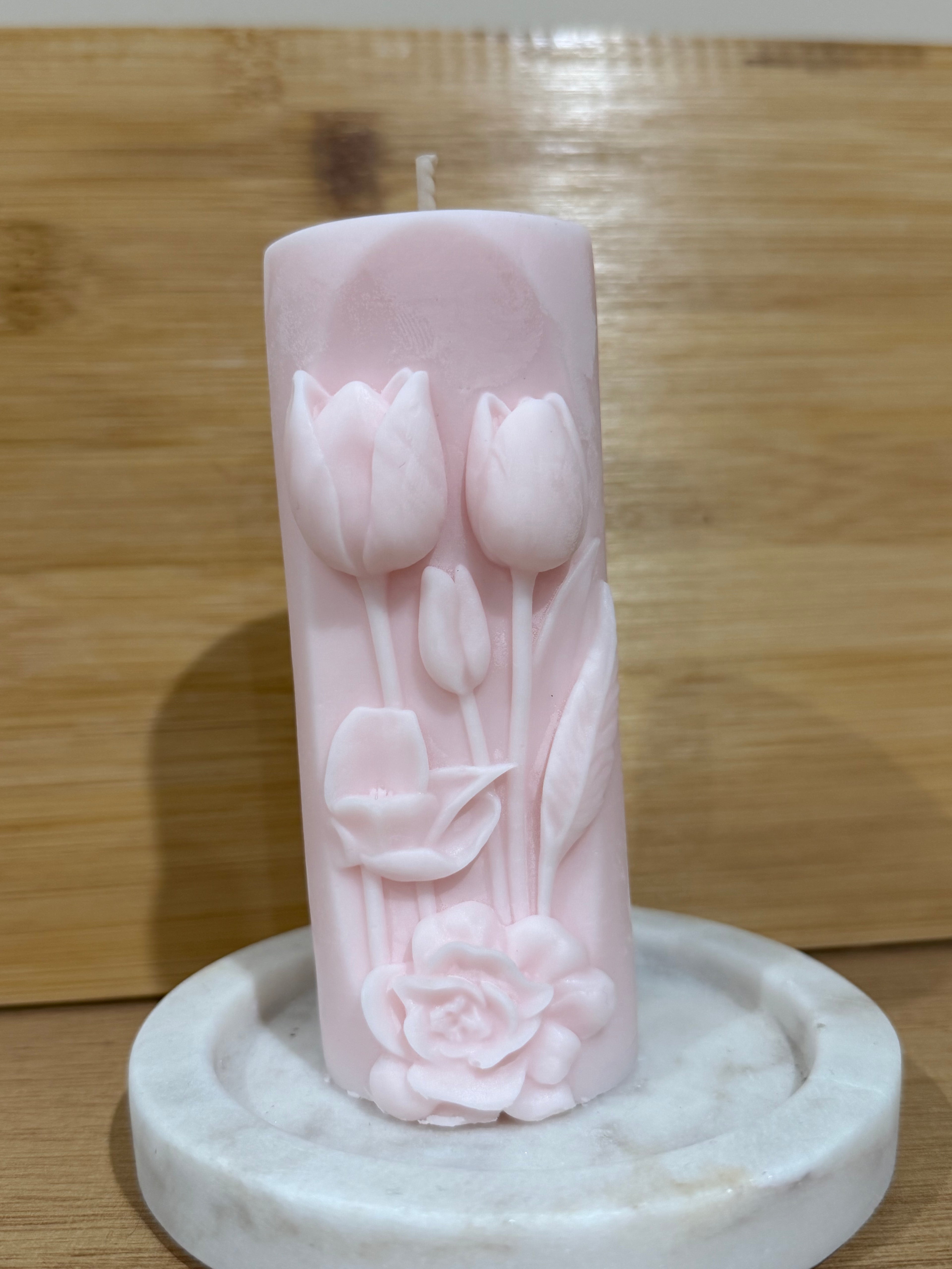 Tall Tulips Pillar Candle
