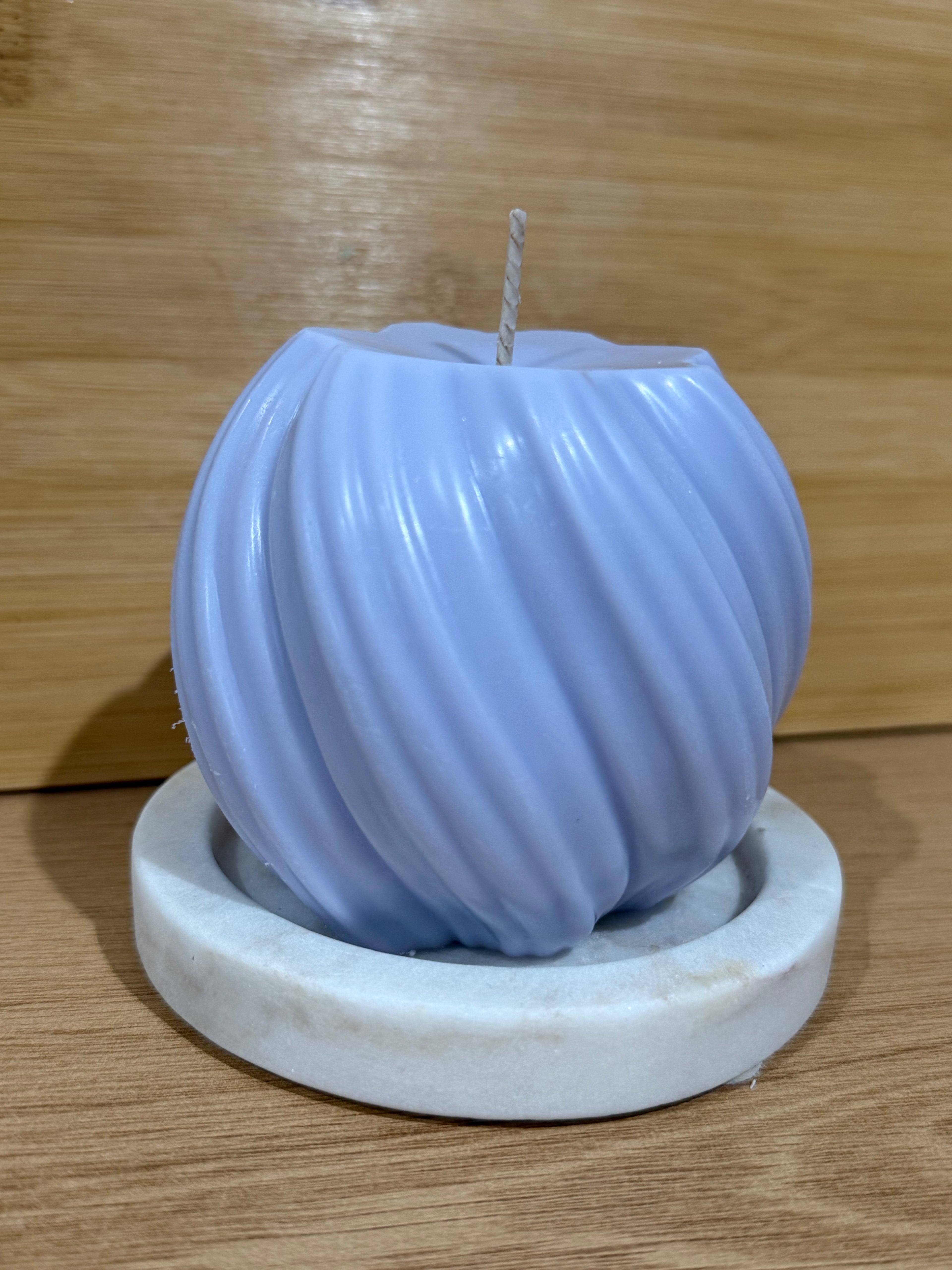 Large Round Swirls Pillar Candle