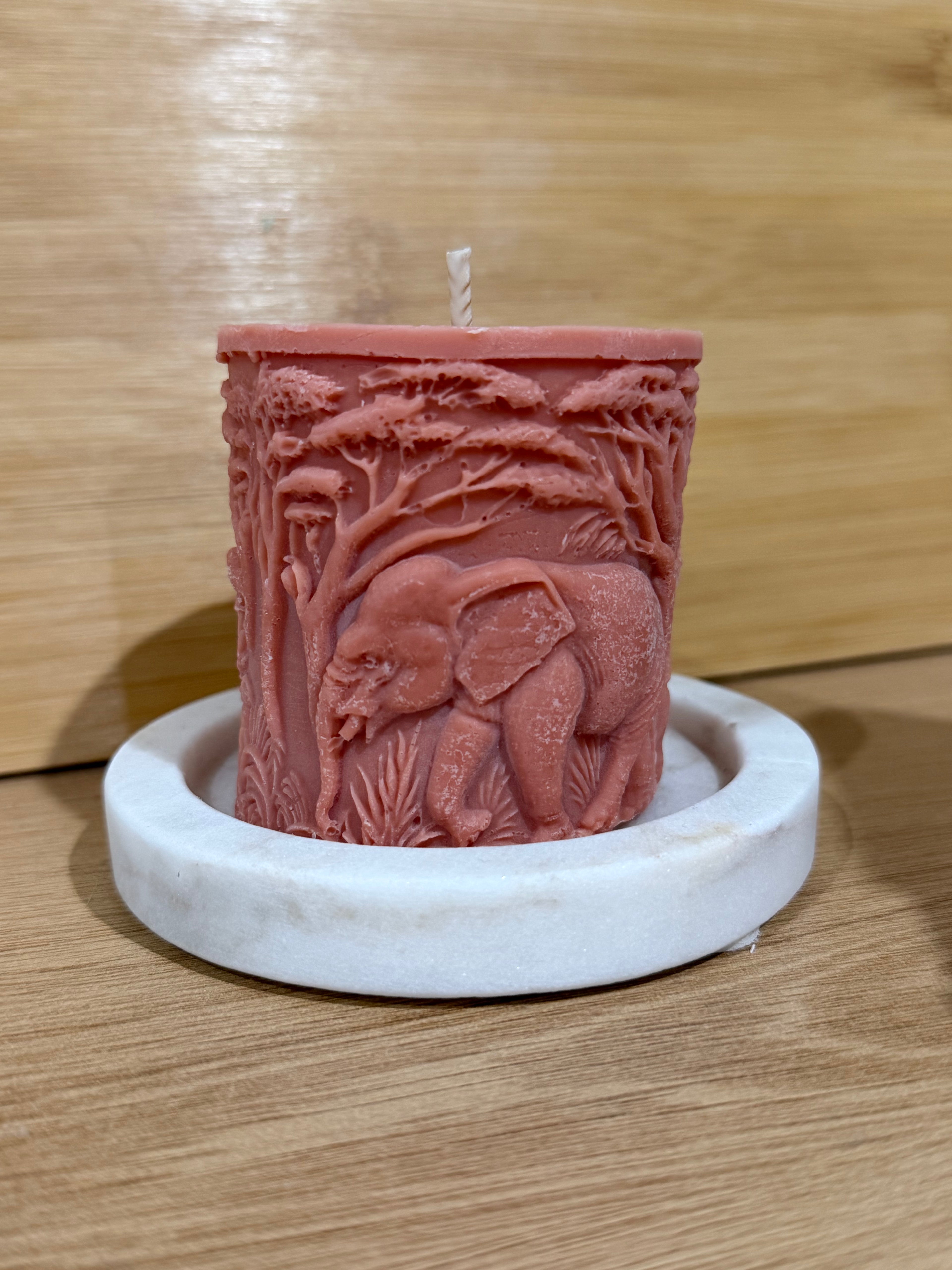 Elephant Safari Pillar Candle