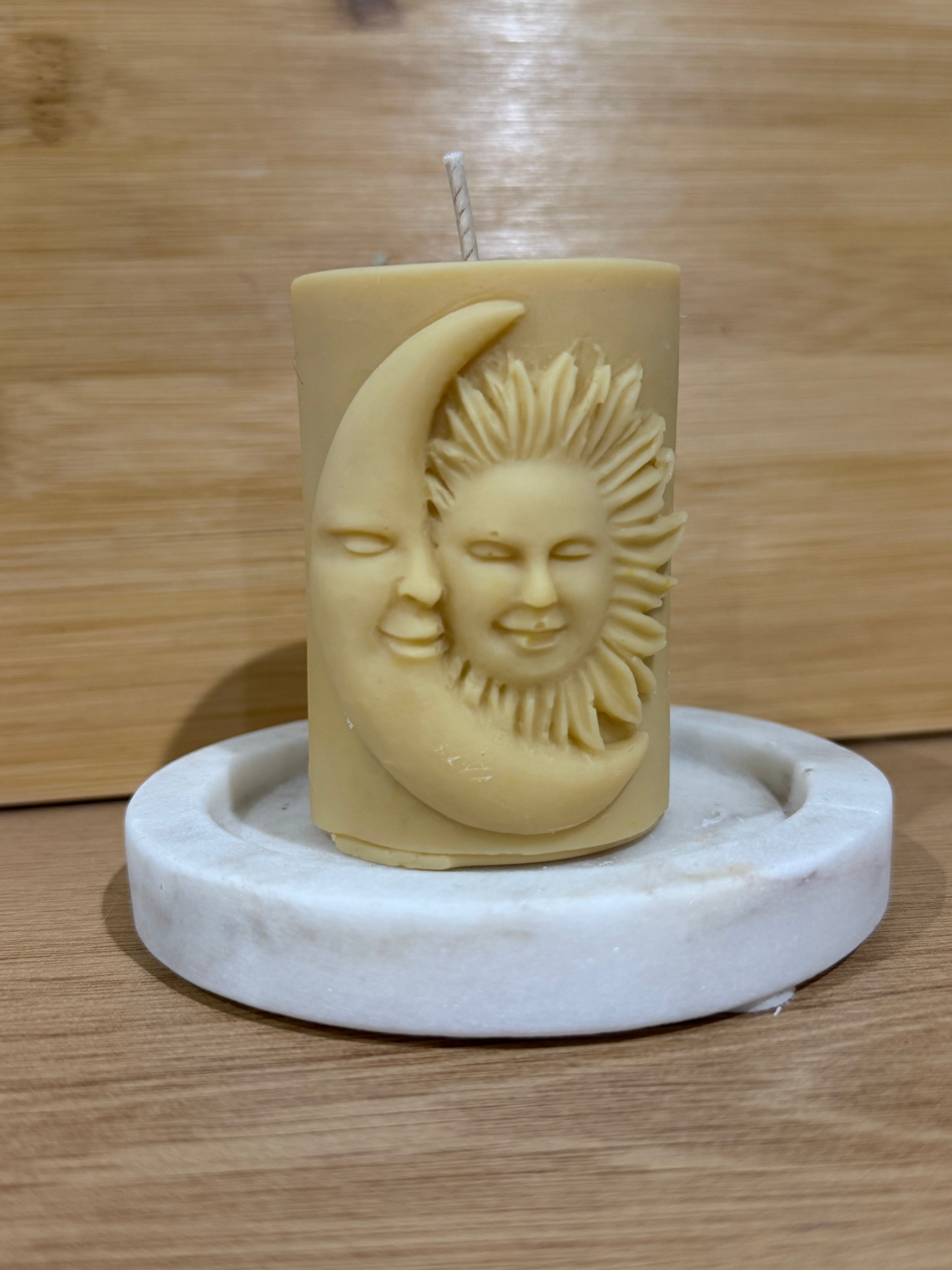 Sleeping Sun & Moon Pillar Candle