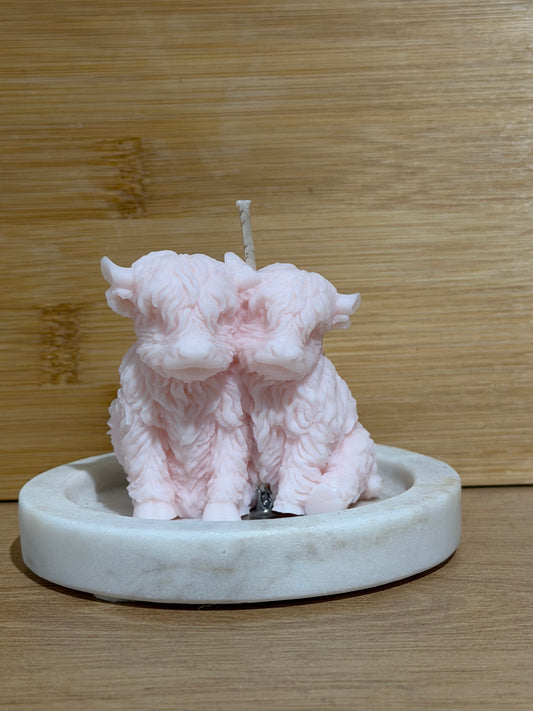 Baby Cows Pillar Candle