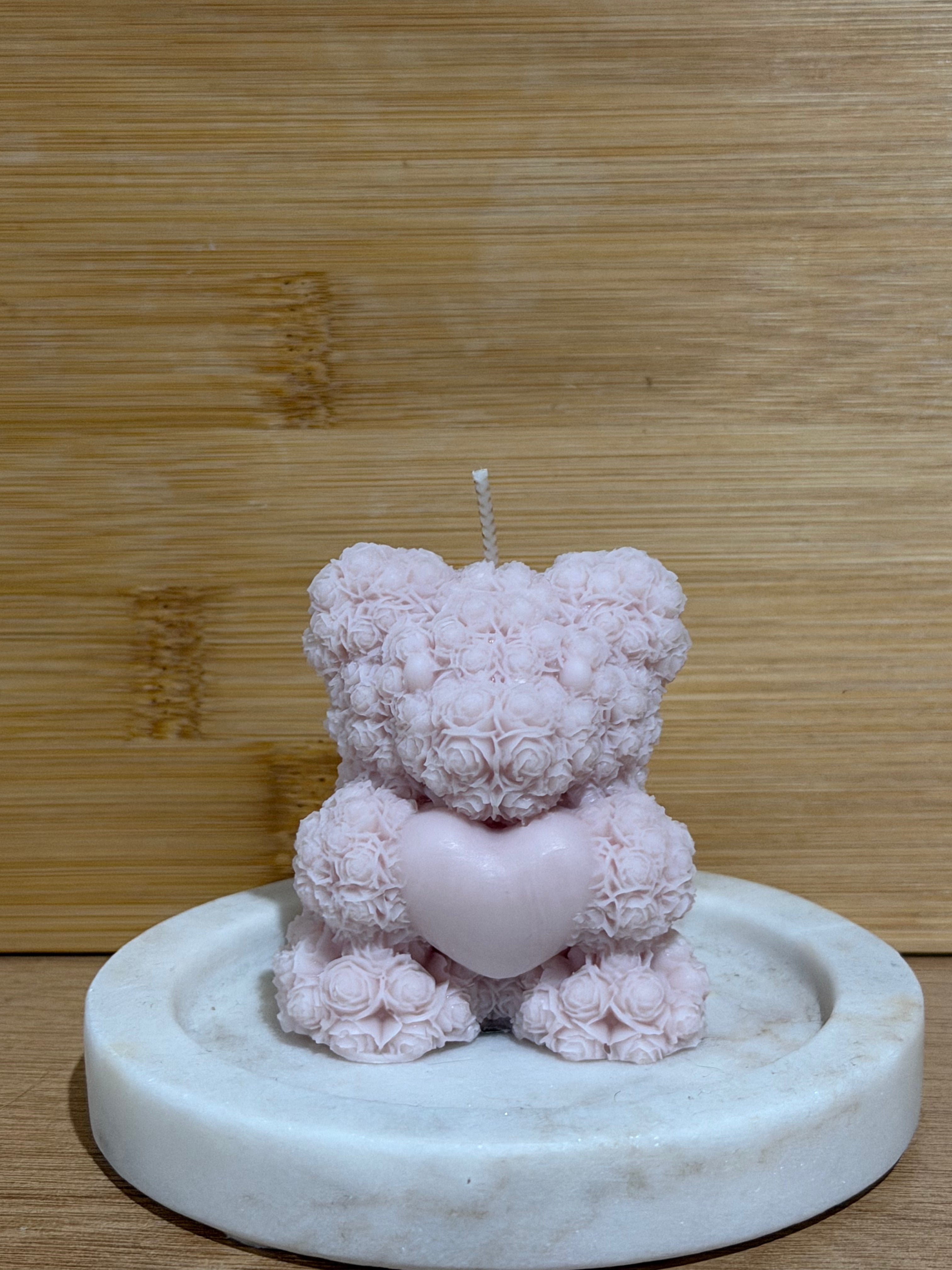 Floral Bear Pillar Candle